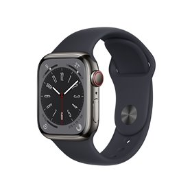 APPLE Apple Watch Series 8 41mm LTE Graphite SS Stainless Steel | Midnight Sport Band
