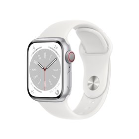 APPLE Apple Watch series 8 41mm LTE Silver ALU Aluminum | White Sport Band