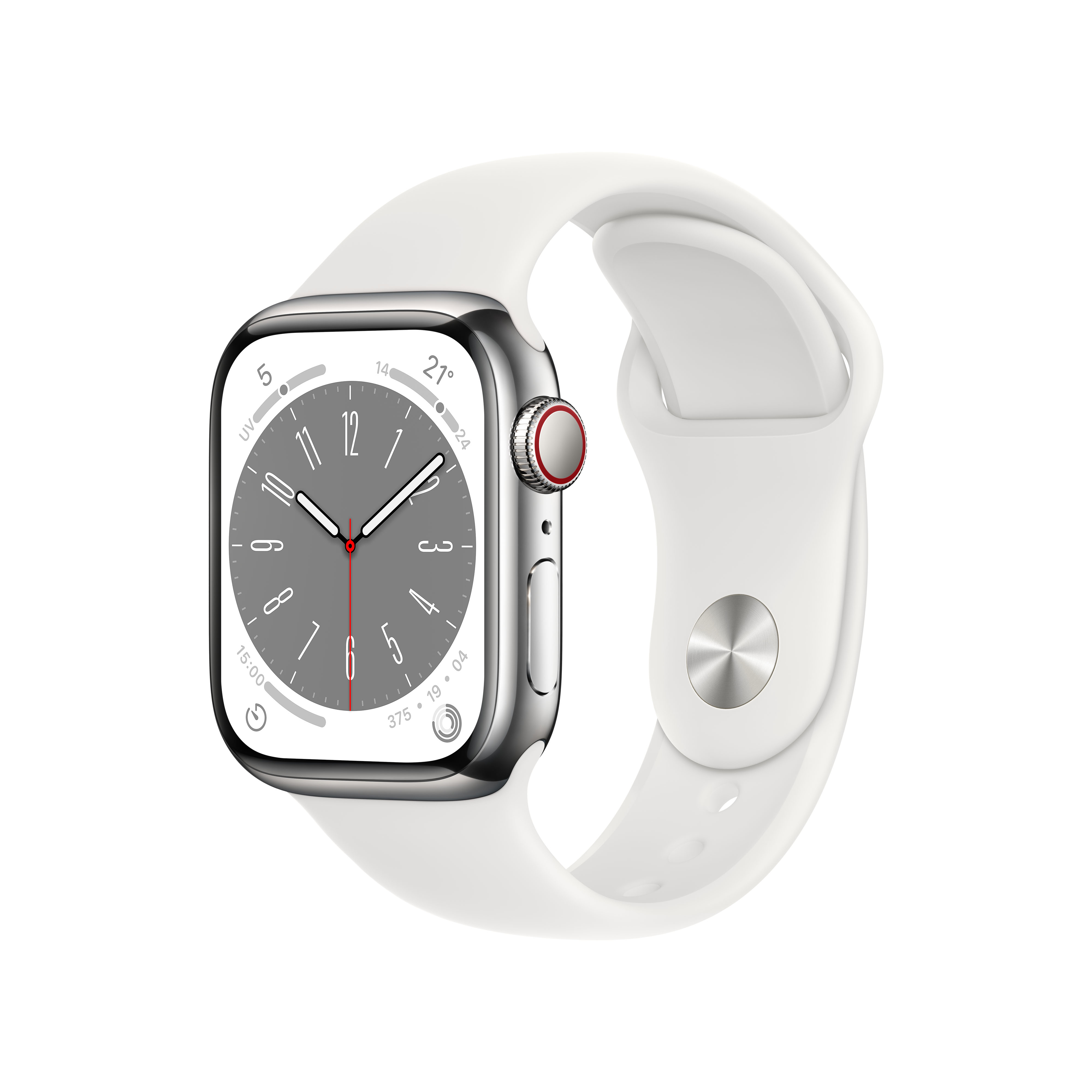 APPLE Apple Watch series 8 41mm LTE Silver SS Stainless Steel | White Sport Band
