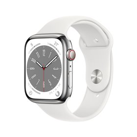 APPLE Apple Watch series 8 45mm LTE Silver SS Stainless Steel | White Sport Band