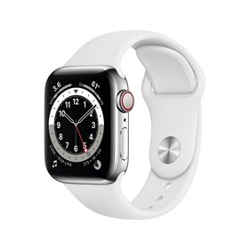 APPLE Apple Watch Series 6 40mm LTE Silver SS Stainless Steel | White Sport Band