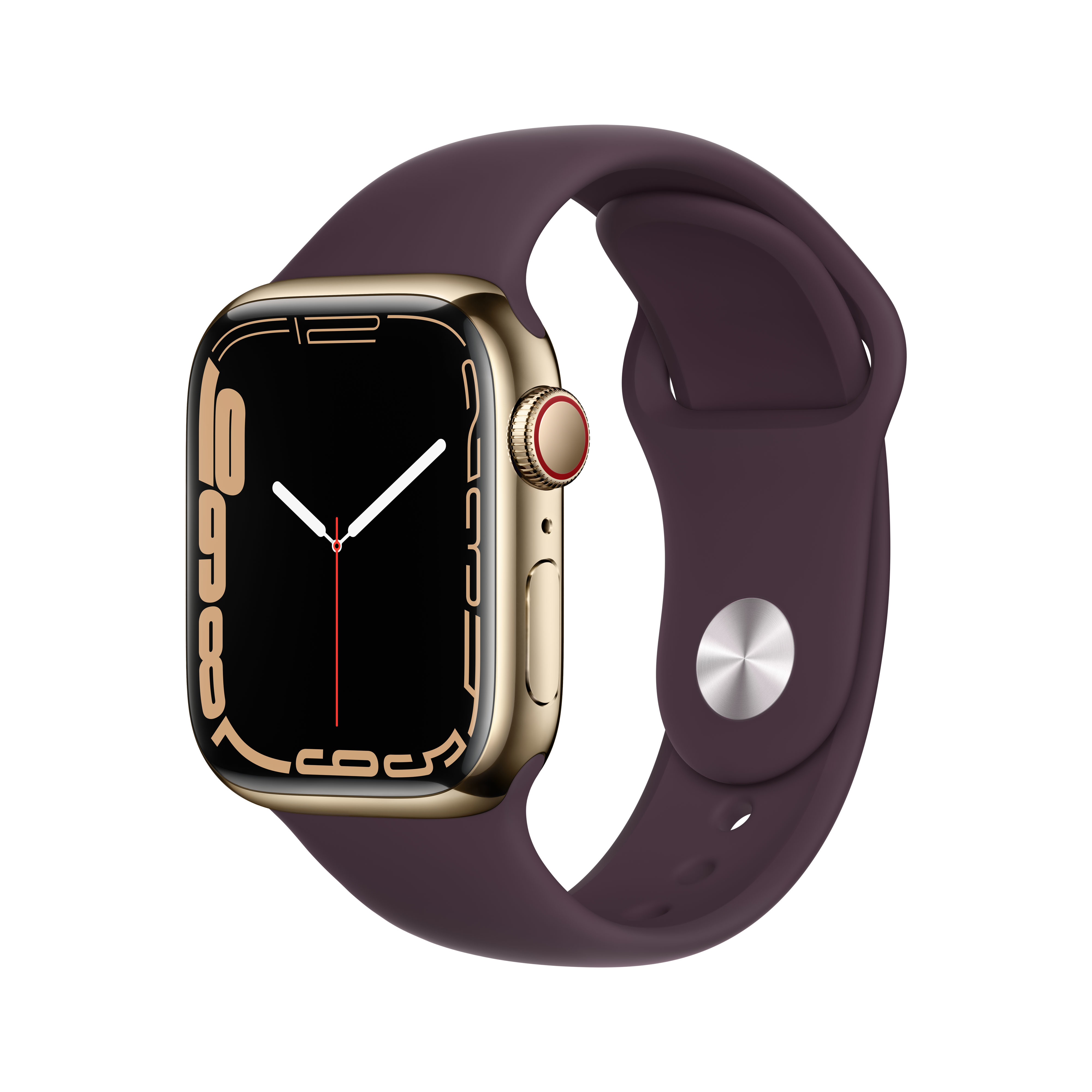 APPLE Apple Watch series 7 41mm LTE Gold SS Stainless Steel | Dark Cherry Sport Band