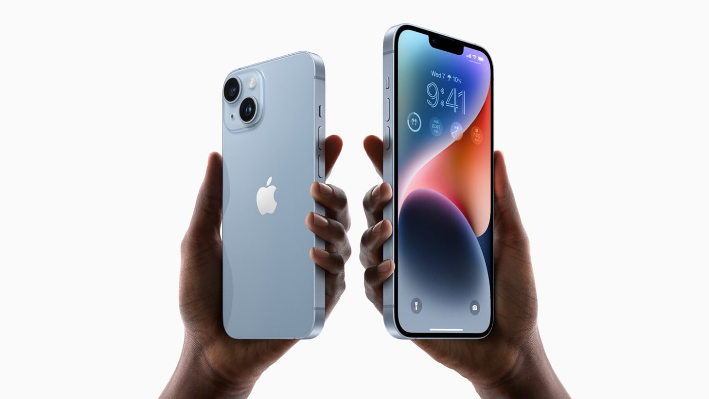 Two hands holding an iPhone 11 and an iPhone 11 Pro, showcasing the devices' sleek designs and features.