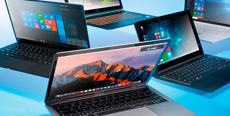 A collection of refurbished laptops showcasing Windows 10 and macOS X, ideal for tech-savvy users seeking quality options.