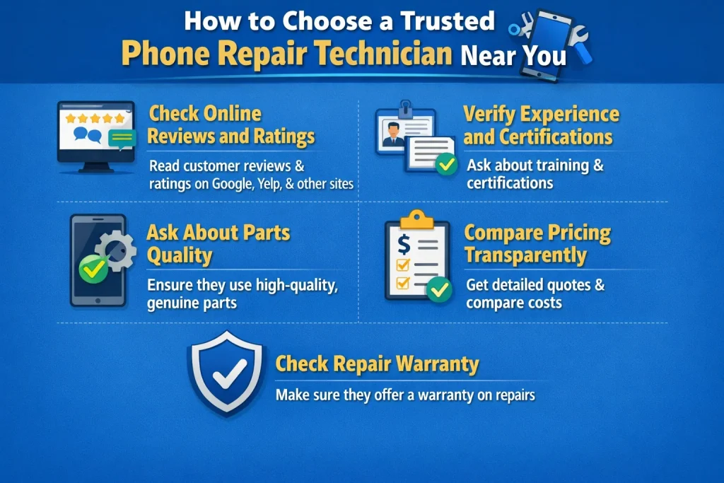 visual representation of How to Choose a Trusted Phone Repair Technician Near You