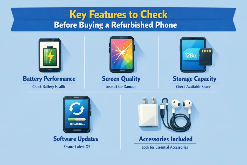 visual representation of Key Features to Check Before Buying a Refurbished Phone