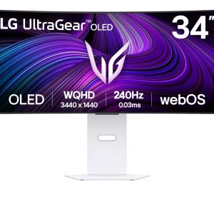 LG UltraGear 34GX90SA-W - OLED monitor - gaming - curved - 34" - 3440 x 1440 UWQHD @ 240 Hz - 1300 cd/m² - 1500000:1 - DisplayHDR 400 True Black - 0.03 ms - 2xHDMI, DisplayPort, USB-C - speakers - white