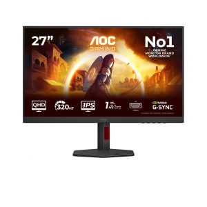 AOC Gaming Q27G4SRU - LED monitor - gaming - 27" - 2560 x 1440 QHD @ 320 Hz - Fast IPS - 400 cd/m² - 1000:1 - DisplayHDR 400 - 0.3 ms - 2xHDMI, DisplayPort - black, red