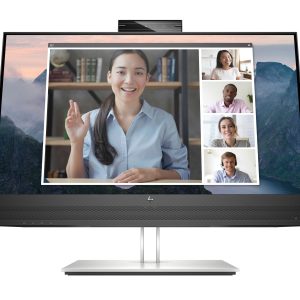 HP E24mv G4 Conferencing Monitor - E-Series - LED monitor - 23.8" - 1920 x 1080 Full HD (1080p) @ 60 Hz - IPS - 250 cd/m² - 1000:1 - 5 ms - HDMI, VGA, DisplayPort - speakers - silver, black head