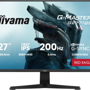 iiyama G-MASTER Red Eagle G2771QS-B1 - LED monitor - gaming - 27" - 2560 x 1440 WQHD @ 200 Hz - Fast IPS - 350 cd/m² - 1200:1 - 0.2 ms - HDMI, DisplayPort - speakers - black, matte