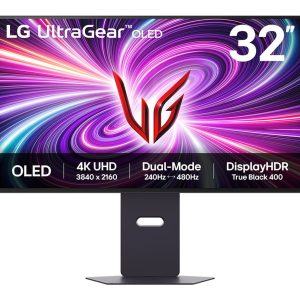 LG UltraGear 32GS95UV-B - OLED monitor - gaming - 32" (31.5" viewable) - 3840 x 2160 UHD @ 240 Hz - 1300 cd/m² - 1500000:1 - DisplayHDR 400 True Black - 0.03 ms - 2xHDMI, DisplayPort - speakers