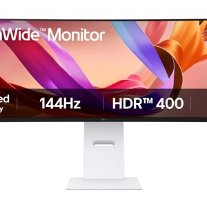 LG UltraWide 49U950A-W - LED monitor - curved - 49" - 5120 x 1440 Dual Quad HD @ 144 Hz - Nano IPS - 400 cd/m² - 1000:1 - DisplayHDR 400 - 1 ms - 2xHDMI, DisplayPort, USB-C - speakers