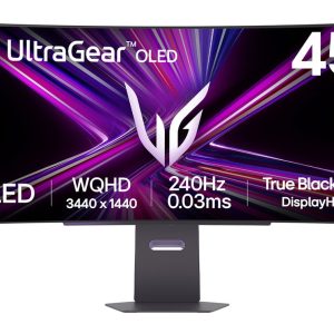 LG UltraGear 45GX900A-B - OLED monitor - gaming - curved - 45" - 3440 x 1440 UWQHD @ 240 Hz - 1500000:1 - DisplayHDR 400 True Black - 0.03 ms - 2xHDMI, DisplayPort, USB-C - speakers