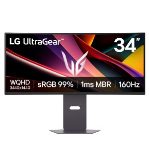 LG UltraGear 34G600A-B - LED monitor - gaming - curved - 34" - 3440 x 1440 UWQHD @ 160 Hz - VA - 300 cd/m² - 4000:1 - HDR10 - 1 ms - 2xHDMI, DisplayPort - speakers