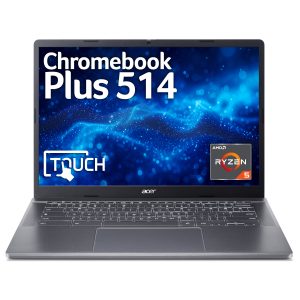 Acer Chromebook Plus 514 CBE574-1T - AMD Ryzen 5 - 7520C / up to 4.3 GHz - Chrome OS - Radeon 610M - 8 GB RAM - 256 GB SSD - 14" IPS touchscreen 1920 x 1200 - Wi-Fi 6E - steel grey - kbd: UK