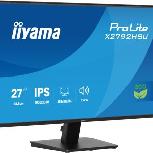 iiyama ProLite X2792HSU-B1 - LED monitor - 27" - 1920 x 1080 Full HD (1080p) @ 120 Hz - IPS - 300 cd/m² - 1500:1 - 3 ms - HDMI, DisplayPort - speakers - matte black