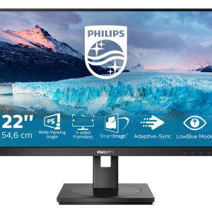 Philips S-line 222S1AE - LED monitor - 22" - 1920 x 1080 Full HD (1080p) @ 75 Hz - IPS - 250 cd/m² - 1000:1 - 4 ms - HDMI, DVI-D, VGA, DisplayPort - speakers - textured black