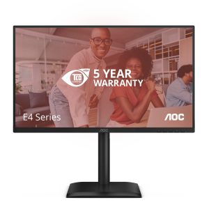 AOC 24E4CV - LED monitor - 24" (23.8" viewable) - 1920 x 1080 Full HD (1080p) @ 120 Hz - IPS - 300 cd/m² - 1500:1 - 4 ms - HDMI, DisplayPort, USB-C - speakers - black