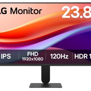 LG 24U411A-B - LED monitor - 24" (23.8" viewable) - 1920 x 1080 Full HD (1080p) @ 120 Hz - IPS - 250 cd/m² - 1500:1 - HDR10 - 5 ms - HDMI, VGA