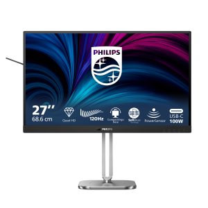 Philips 27B2U4601 - 4000 Series - LED monitor - 27" - 2560 x 1440 QHD @ 120 Hz - IPS - 1500:1 - HDMI, 2xDisplayPort, USB-C - speakers - charcoal