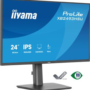 iiyama ProLite XB2493HSU-B1 - LED monitor - 24" (23.8" viewable) - 1920 x 1080 Full HD (1080p) @ 120 Hz - IPS - 350 cd/m² - 1500:1 - 1 ms - HDMI, DisplayPort - speakers - matte black