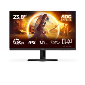 AOC Gaming 24G4ZRE - LED monitor - gaming - 24" (23.8" viewable) - 1920 x 1080 Full HD (1080p) @ 240 Hz - Fast IPS - 1000:1 - HDR10 - 0.3 ms - 2xHDMI, DisplayPort - black, red