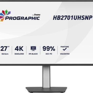 Iiyama ProGraphic HB2701UHSNP-B1 - LED monitor - 27" - 3840 x 2160 4K @ 60 Hz - IPS Black 2.0 - 450 cd/m² - 3000:1 - 4 ms - HDMI, DisplayPort, USB-C - speakers - black, matte