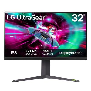 LG UltraGear 32GR93U-B - LED monitor - gaming - 32" - 3840 x 2160 4K @ 144 Hz - IPS - 1000:1 - DisplayHDR 400 - 1 ms - 2xHDMI, DisplayPort - purple grey