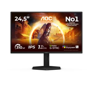 AOC Gaming 25G4SXU - LED monitor - gaming - 25" (24.5" viewable) - 1920 x 1080 Full HD (1080p) @ 310 Hz - Fast IPS - 400 cd/m² - 1000:1 - DisplayHDR 400 - 0.3 ms - 2xHDMI, DisplayPort - grey, black