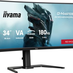 iiyama G-MASTER Red Eagle GCB3484WQSU-B1 - LED monitor - gaming - curved - 34" (31.4" viewable) - 3440 x 1440 UWQHD @ 180 Hz - VA - 500 cd/m² - 4000:1 - 0.4 ms - 2xHDMI, DisplayPort, 2xUSB-C, 2xUSB - speakers - black