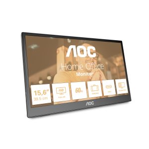 AOC 16T3EA - LED monitor - 16" (15.6" viewable) - portable - 1920 x 1080 Full HD (1080p) @ 60 Hz - IPS - 250 cd/m² - 700:1 - 4 ms - USB-C - textured black