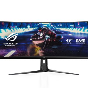 ASUS ROG Strix XG49VQ - LED monitor - gaming - curved - 49" - 3840 x 1080 DFHD @ 144 Hz - VA - 450 cd/m² - 3000:1 - DisplayHDR 400 - 4 ms - 2xHDMI, DisplayPort - speakers - black