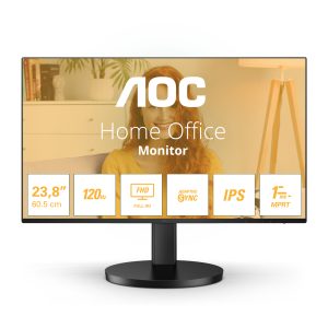 AOC Basic-line 24B3HA2 - LED monitor - 24" (23.8" viewable) - 1920 x 1080 Full HD (1080p) @ 100 Hz - IPS - 250 cd/m² - 1 ms - HDMI, VGA - speakers - black