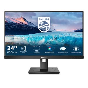 Philips S-line 242S1AE - LED monitor - 24" - 1920 x 1080 Full HD (1080p) @ 75 Hz - IPS - 300 cd/m² - 1000:1 - 4 ms - HDMI, DVI-D, VGA, DisplayPort - speakers - black texture