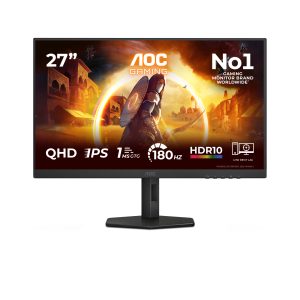 AOC Gaming Q27G4XF - LED monitor - gaming - 27" - 2560 x 1440 QHD @ 180 Hz - Fast IPS - 300 cd/m² - 1000:1 - HDR10 - 0.5 ms - HDMI, DisplayPort - black