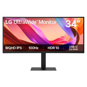 LG UltraWide 34U650A-B - LED monitor - curved - 34" - 3440 x 1440 UWQHD @ 100 Hz - IPS - 300 cd/m² - 1000:1 - HDR10 - 5 ms - HDMI, DisplayPort, USB-C - speakers