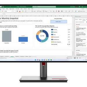 Lenovo ThinkVision P27h-30 - LED monitor - 27" - 2560 x 1440 QHD @ 60 Hz - IPS - 350 cd/m² - 1000:1 - HDR10 - 4 ms - HDMI, DisplayPort, USB-C - raven black