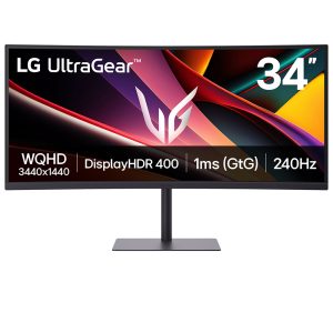 LG UltraGear 34G630A-B - LED monitor - gaming - curved - 34" - 3440 x 1440 UWQHD @ 240 Hz - VA - 300 cd/m² - 4000:1 - DisplayHDR 400 - 1 ms - 2xHDMI, DisplayPort, USB-C - speakers