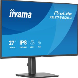 iiyama ProLite XB2796QSC-B1 - LED monitor - 27" - 2560 x 1440 QHD @ 75 Hz - IPS - 350 cd/m² - 1000:1 - 4 ms - HDMI, USB-C - speakers - black, matte