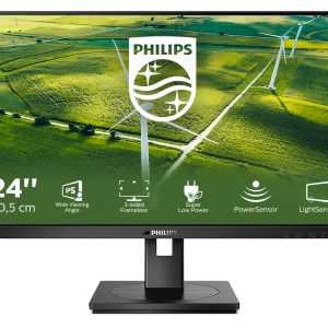 Philips B Line 242B1G - LED monitor - 24" - 1920 x 1080 Full HD (1080p) @ 75 Hz - IPS - 250 cd/m² - 1000:1 - 4 ms - HDMI, DVI-D, VGA, DisplayPort - speakers - black texture