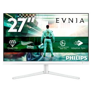 Philips Evnia 3000 27M2N3501PA - LED monitor - gaming - 27" - 2560 x 1440 QHD @ 260 Hz - IPS - 1000:1 - HDR10 - 0.3 ms - 2xHDMI, DisplayPort - speakers - white