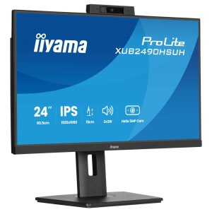 iiyama ProLite XUB2490HSUH-B2 - LED monitor - 24" (23.8" viewable) - 1920 x 1080 Full HD (1080p) @ 100 Hz - IPS - 250 cd/m² - 1300:1 - 4 ms - HDMI, DisplayPort - speakers - black, matte