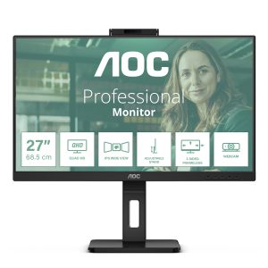 AOC Pro-line Q27P3QW - P3 Series - LED monitor - 27" - 2560 x 1440 QHD @ 75 Hz - IPS - 350 cd/m² - 1000:1 - 4 ms - 2xHDMI, DisplayPort - speakers - black - B2B
