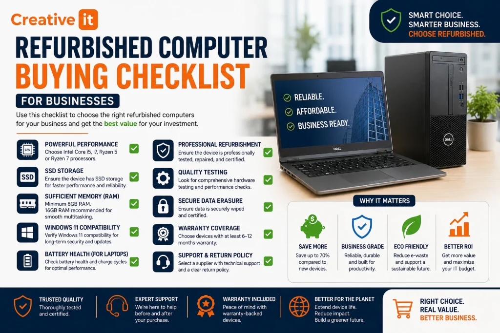 Refurbished computer buying checklist for businesses
