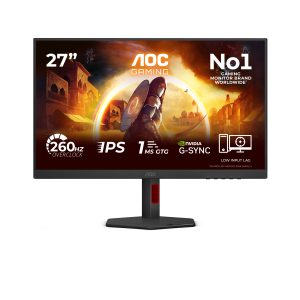 AOC Gaming 27G4ZR - G4 Series - LED monitor - gaming - 27" - 1920 x 1080 Full HD (1080p) @ 240 Hz - Fast IPS - 350 cd/m² - 1000:1 - HDR10 - 0.3 ms - 2xHDMI, DisplayPort - black, red