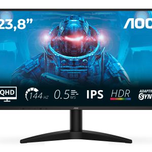 AOC Basic-line Q24B36X - B3 Series - LED monitor - 24" (23.8" viewable) - 2560 x 1440 QHD @ 144 Hz - IPS - 300 cd/m² - 1300:1 - HDR10 - 0.5 ms - HDMI, DisplayPort - black
