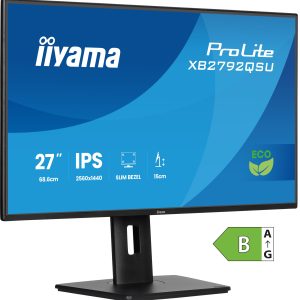 iiyama ProLite XB2792QSU-B1 - LED monitor - 27" - 2560 x 1440 QHD @ 120 Hz - IPS - 350 cd/m² - 1500:1 - 3 ms - HDMI, DisplayPort - speakers - black, matte