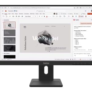 Lenovo ThinkVision E22-40 - LED monitor - 1920 x 1080 Full HD (1080p) @ 100 Hz - IPS - 250 cd/m² - 1300:1 - 4 ms - HDMI, VGA, DisplayPort - speakers - raven black