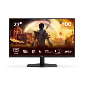 AOC Gaming Q27G42XNE - LED monitor - gaming - 27" - 2560 x 1440 QHD @ 180 Hz - Fast VA - 300 cd/m² - 5000:1 - HDR10 - 0.5 ms - 2xHDMI, DisplayPort - speakers - black, red