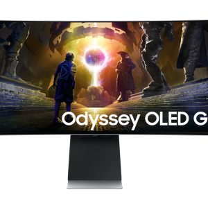 Samsung Odyssey OLED G8 S34DG850SU - G85SD Series - OLED monitor - Smart - gaming - curved - 34" - 3440 x 1440 UWQHD @ 175 Hz - 250 cd/m² - 1000000:1 - HDR10, HDR10+ - 0.03 ms - 2xHDMI, DisplayPort - speakers - silver